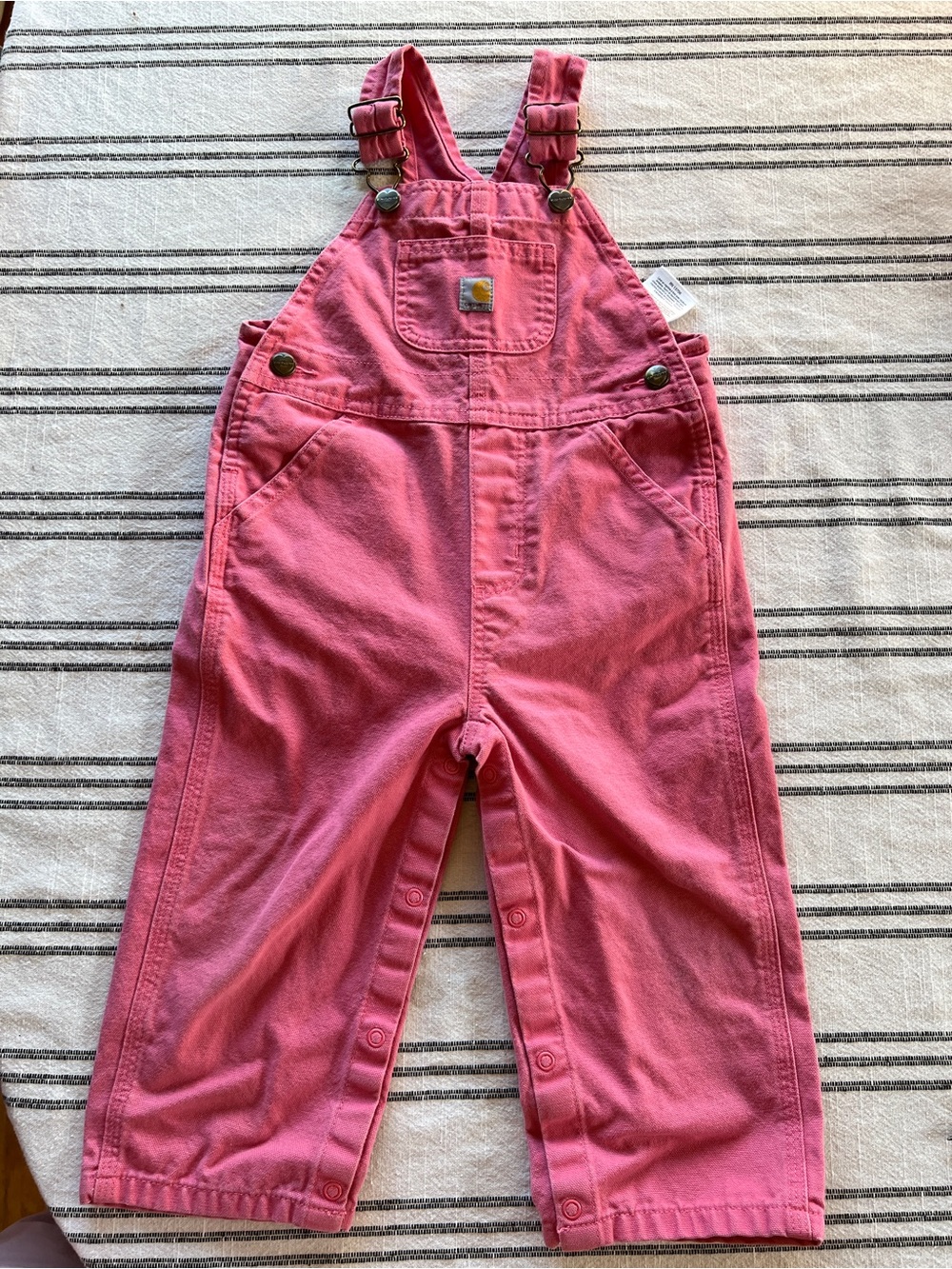 Carhartt Little  Kids Rose Pink Cotton Overalls -24 Mo.